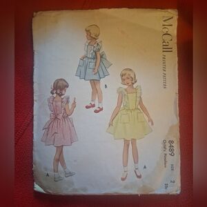 Vintage McCall Sewing Pattern for Girls' Dresses🩷💛🩵